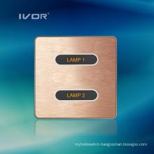 2 Gangs Lighting Switch Touch Panel Aluminum Alloy Material (ID-ST1000L2)